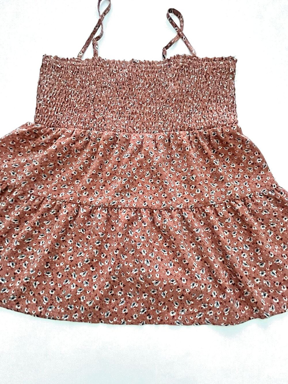 Boho Paper Crane Medium Pink Floral Ruched Tank Top Hippie Fairy Whimsy Indie